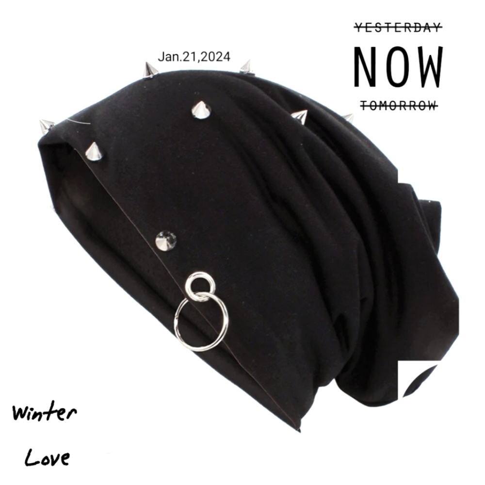 Unisex Studded Beanie Hat ⬛🔲🔳🫦🔳🔲⬛